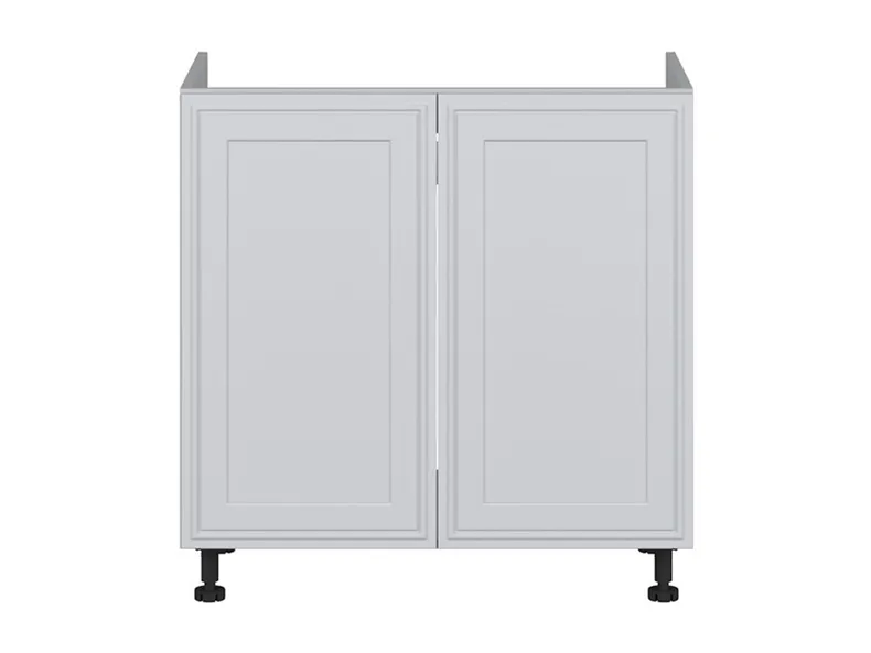 BRW Кухонный шкаф под мойку Verdi 80 см двухдверный светло-серый матовый, греноловый серый/светло-серый матовый FL_DK_80/82_L/P-SZG/JSZM фото №1
