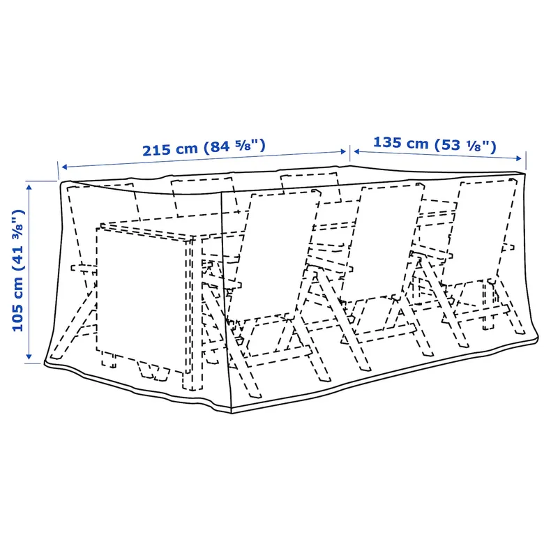 IKEA TOSTERÖ ТОСТЕРО, чохол для меблів, обідній гарнітур/чорний, 215x135 см 802.923.25 фото №6