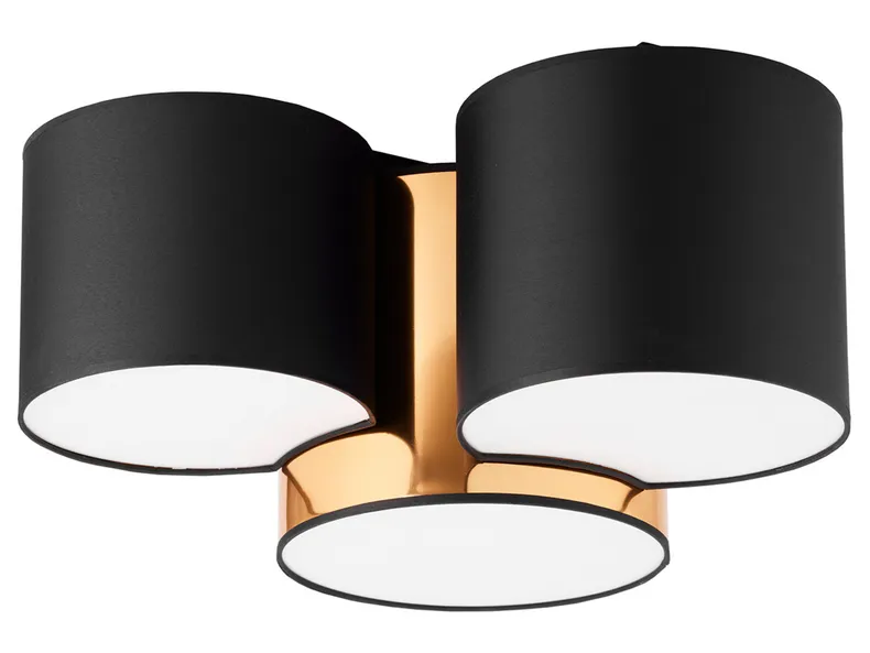 BRW Трехпозиционный тканевый потолочный светильник Mona в черном и золотом цвете 087637 фото №1