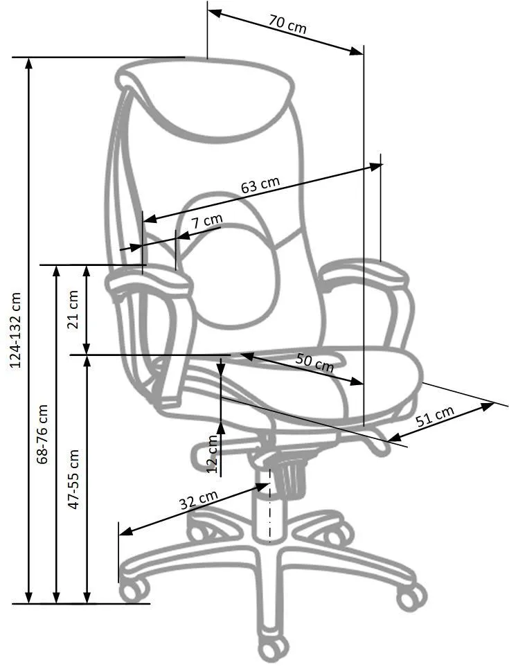 Крісло комп'ютерне офісне обертове HALMAR QUAD чорний, екошкіра перфорована фото №9