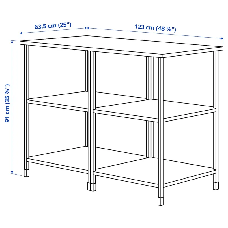IKEA ENHET ЭНХЕТ, стол разделочный, белый, 123x63.5x91 см 693.315.16 фото №3