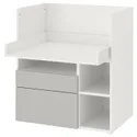 IKEA SMÅSTAD СМОСТАД, письмовий стіл, біло-сірий з 2 шухлядами, 90x79x100 см 193.922.58 фото thumb №1