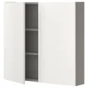 IKEA ENHET ЕНХЕТ, настінна шафа з 2 полицями/дверцят, сірий/білий, 80x17x75 см 693.236.82 фото thumb №1