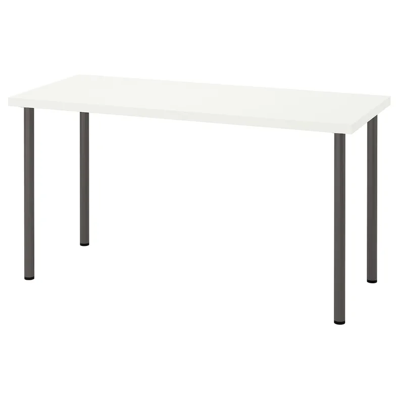 IKEA LAGKAPTEN ЛАГКАПТЕН / ADILS АДІЛС, письмовий стіл, білий / темно-сірий, 140x60 см 294.171.59 фото №1