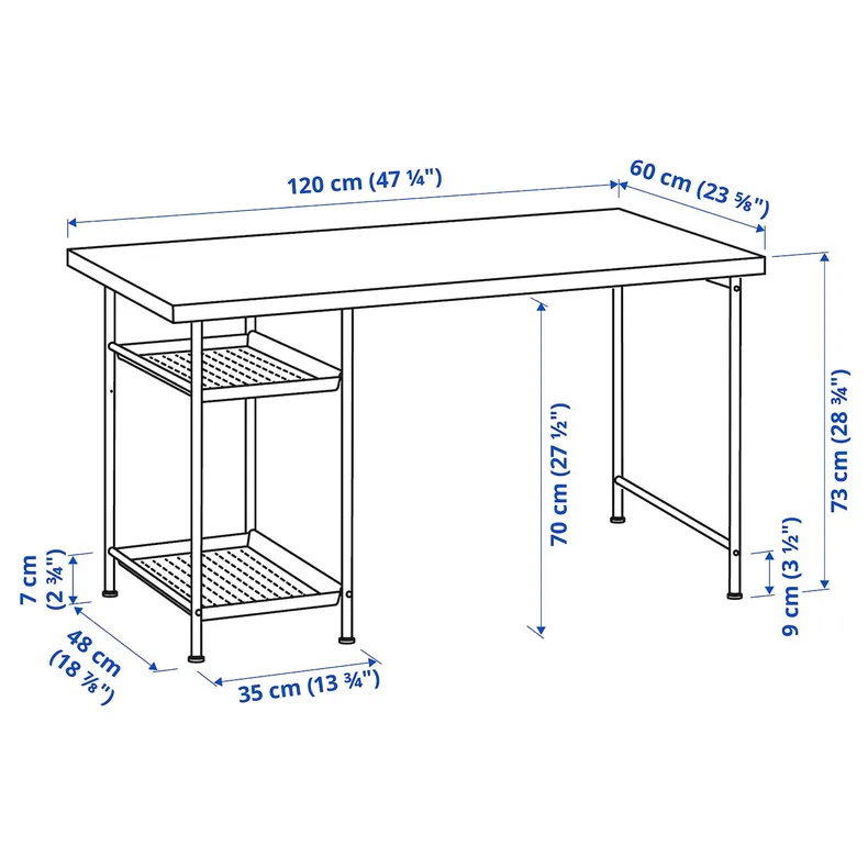 IKEA LAGKAPTEN ЛАГКАПТЕН / SPÄND СПЕНД, письмовий стіл, білий, 120x60 см 095.636.08 фото №6