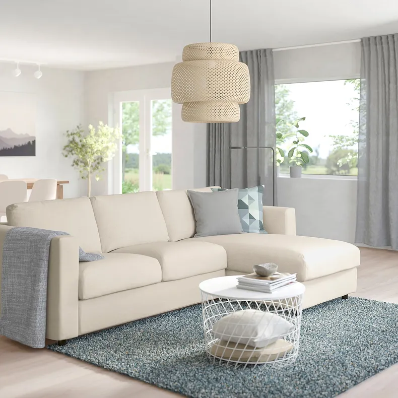 IKEA VIMLE ВІМЛЕ, 3-місний диван, з шезлонгом / Gunnared бежевий 993.991.09 фото №2