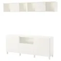 IKEA BESTÅ БЕСТО / EKET ЭКЕТ, комбинация для ТВ, белый, 210x42x220 см 792.211.88 фото thumb №1