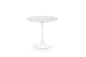 Стол обеденный HALMAR DENVER 80x80 столешница - белый мрамор, ножка - белый фото