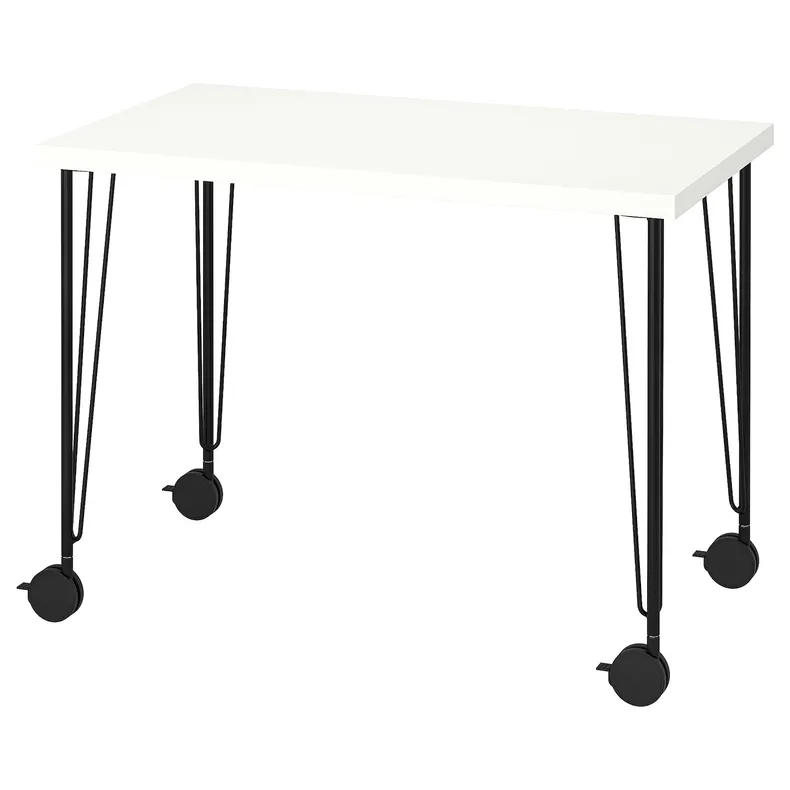IKEA LINNMON ЛІННМОН / KRILLE КРІЛЛЕ, письмовий стіл, білий / чорний, 100x60 см 895.097.02 фото №1