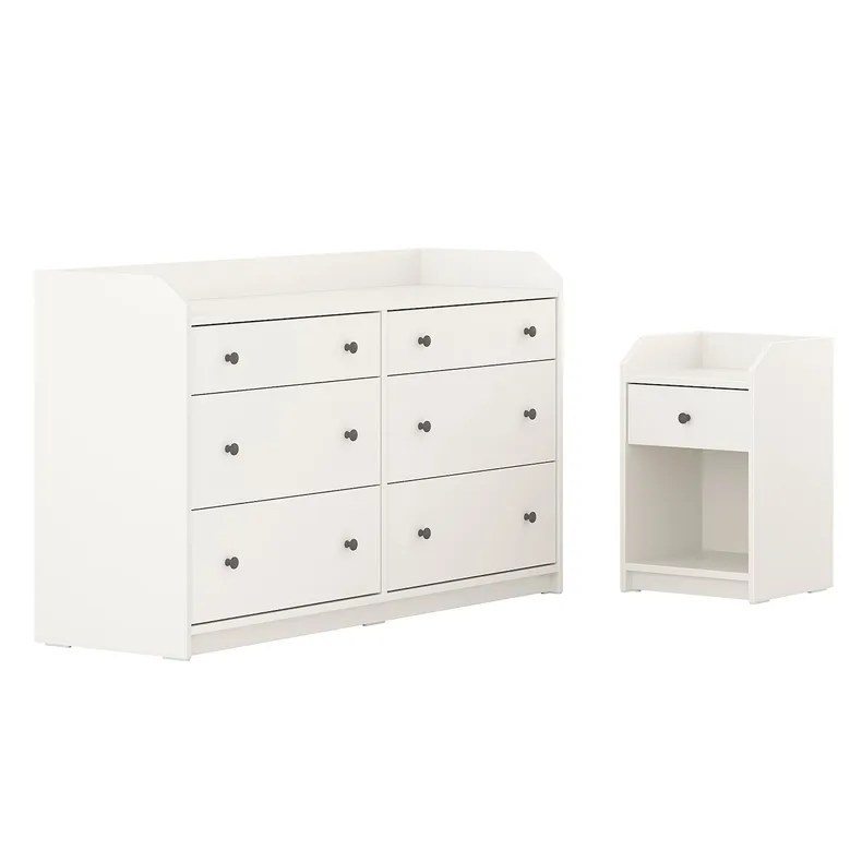 IKEA HAUGA ХАУГА, комплект мебели для спальни,2 предм, белый 894.833.87 фото №1