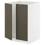 IKEA METOD МЕТОД, підлогова шафа для мийки+2 дверцят, білий/хавсторп коричневий/бежевий, 60x60 см 495.585.44 фото