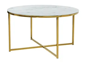 Стол круглый BRW Xana, 80х80 см, белый/золото WHITE фото