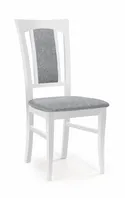 Кухонний стілець дерев'яний HALMAR KONRAD білий/сірий фото thumb №1