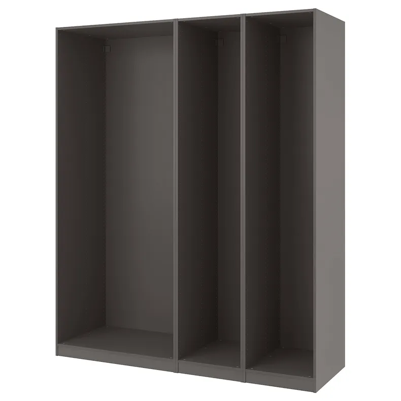 IKEA PAX ПАКС, 3 каркаси гардероба, темно-сірий, 200x58x236 см 894.321.85 фото №1