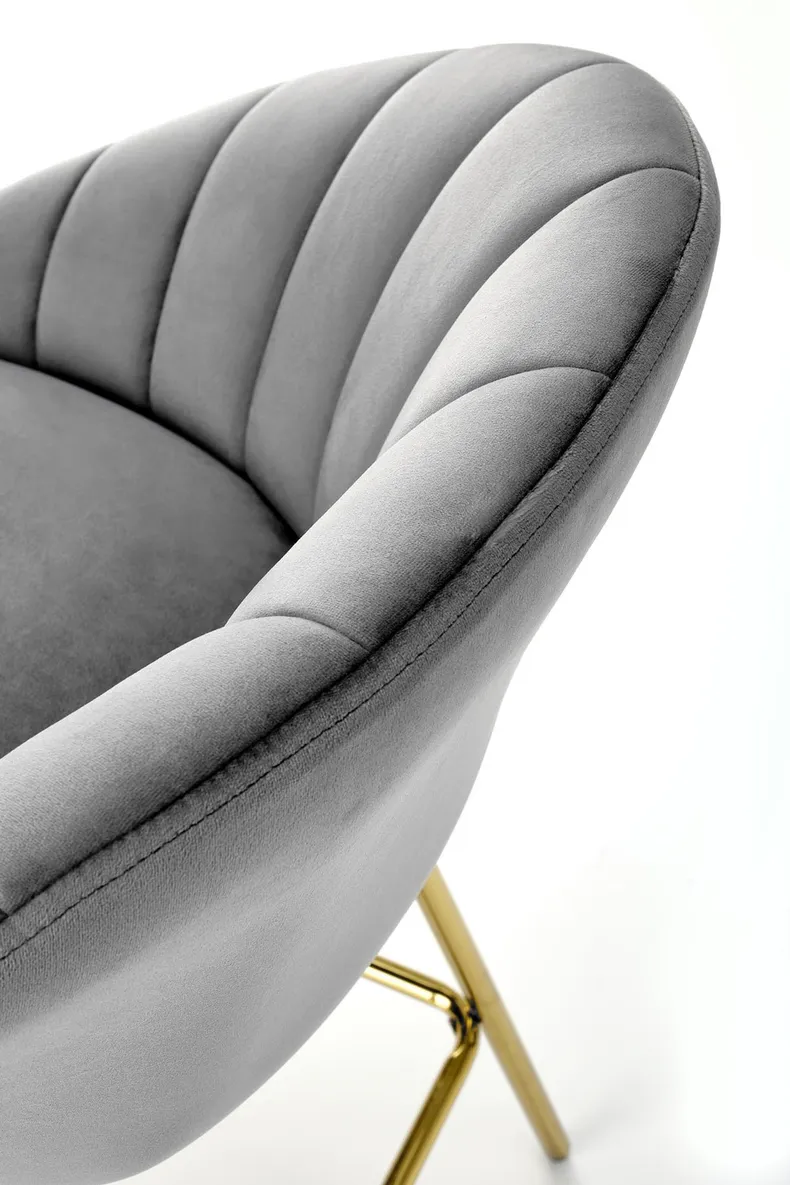 Барный стул бархатный HALMAR H112 серый, золотой фото №7
