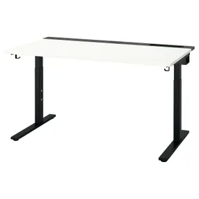 IKEA MITTZON МІТТЗОН, письмовий стіл, білий/чорний, 140x80 см 995.281.11 фото