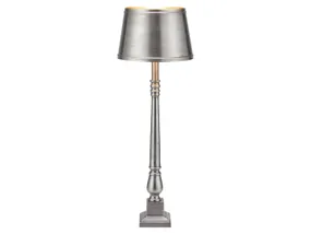 BRW Стальная настольная лампа Metallo серебристого цвета 093772 фото