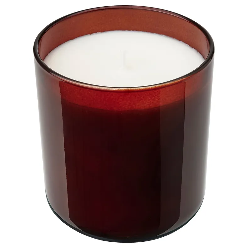 IKEA STÖRTSKÖN СТЁРТСКЁН, ароматическая свеча в стакане, черника / красный, 50 часов. 305.021.42 фото №1