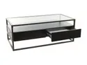Журнальний стіл SIGNAL CARLO A, прозорий + чорний / чорний, 55x110 см фото thumb №1