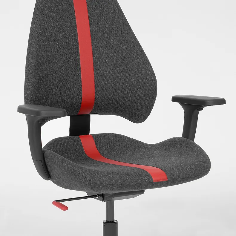 IKEA GRUPPSPEL ГРУППСПЕЛЬ, стул для геймеров, Окрашенный в черный / серый цвет 105.075.84 фото №2
