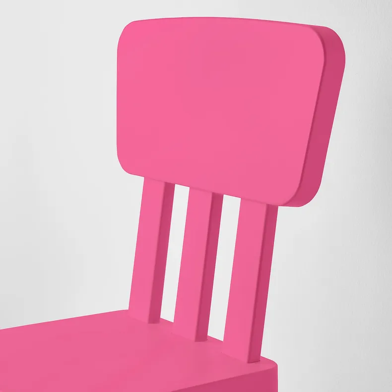 IKEA MAMMUT МАММУТ, дитячий стілець, для приміщення/вулиці/рожевий 803.823.21 фото №3