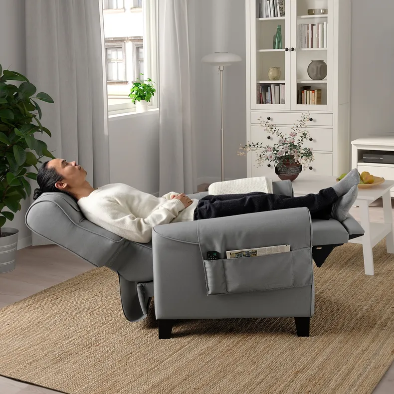 IKEA MUREN МУРЕН, крісло розкладне, РЕММАРН світло-сірий 004.385.53 фото №3