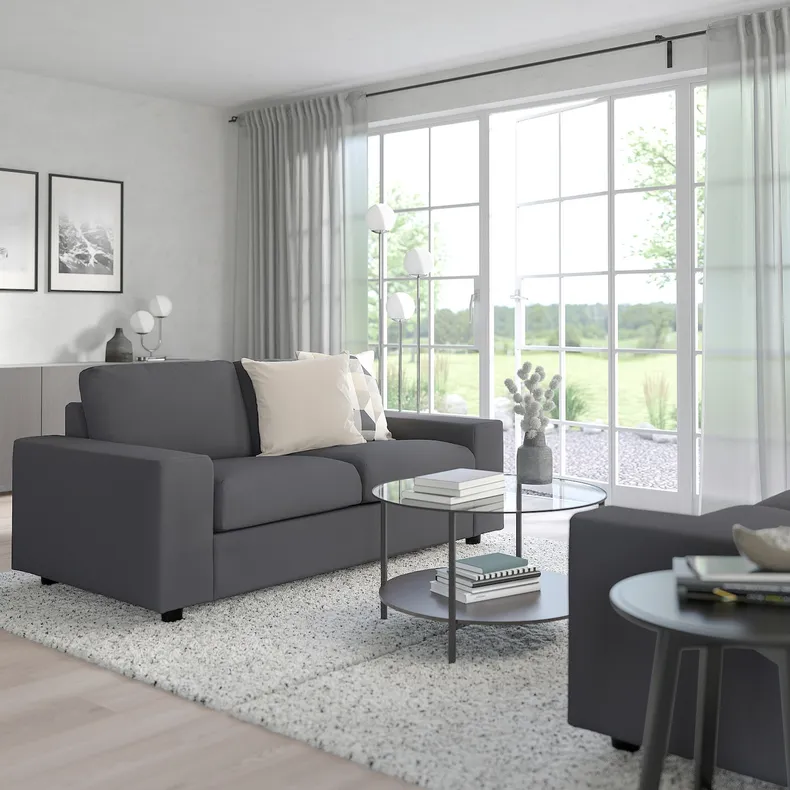 IKEA VIMLE ВІМЛЕ, 2-місний диван, з широкими підлокітниками / ХАЛЛАРП сірий 294.005.64 фото №2