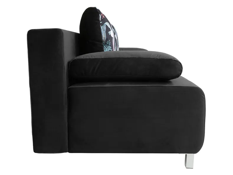 BRW Трехместный диван-кровать Kinga III с ящиком для хранения черный, Дождь 30 черный/принт павлин 02 многоцветный SO3-KINGA_III-LX_3DL-G5_B85286 фото №6