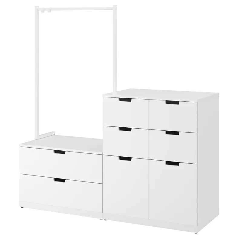 IKEA NORDLI НОРДЛІ, комод із 8 шухлядами, білий, 160x169 см 692.953.49 фото №1