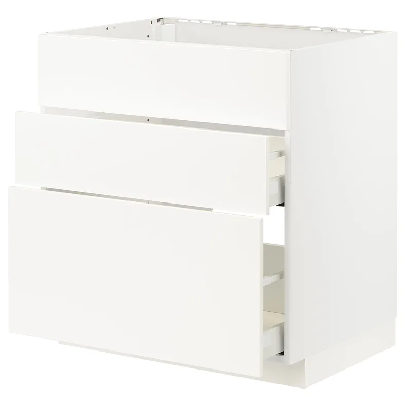 IKEA METOD МЕТОД / MAXIMERA МАКСИМЕРА, напол шкаф д / варочн панели / вытяжка, белый / белый, 80x60 см 793.356.08 фото №1