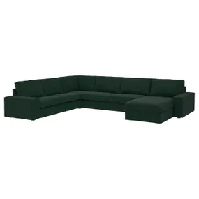 IKEA KIVIK КІВІК, кутовий 6-місний диван з кушеткою, Талміра темно-зелена 594.846.99 фото
