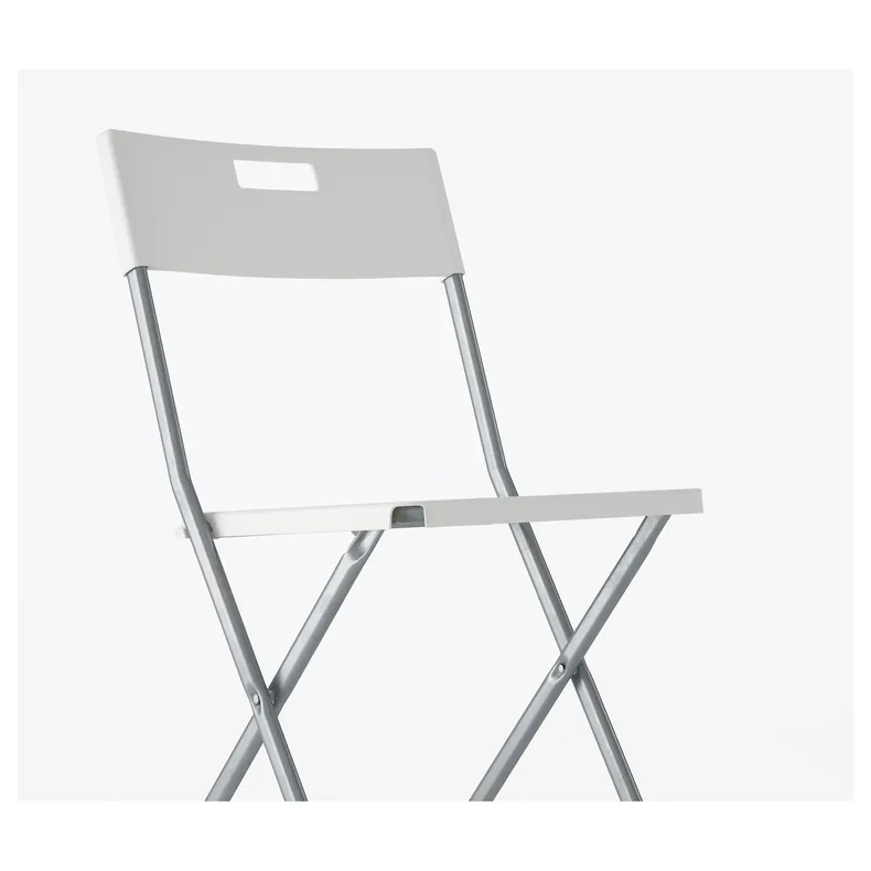 IKEA GUNDE ГУНДЕ, стілець складаний, білий 602.177.99 фото №8