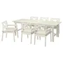 IKEA BONDHOLMEN БОНДХОЛЬМЕН, стіл+6 крісел із підлокіт/вуличний, білий/бежевий/бежевий Фрессон/Дувхольмен 095.511.82 фото