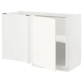 IKEA METOD МЕТОД, кутова підлогова шафа із полицею, білий / ВАЛЛЬСТЕНА білий, 128x68 см 795.072.37 фото