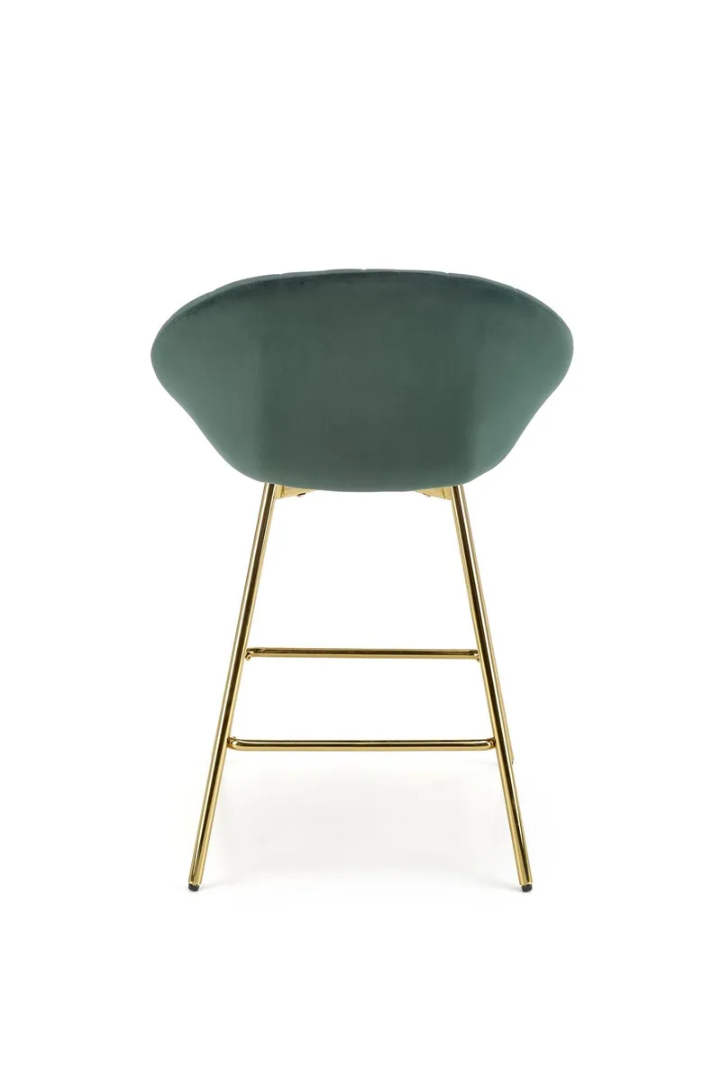Барний стілець оксамитовий HALMAR H112 темно-зелений, золотий фото №6
