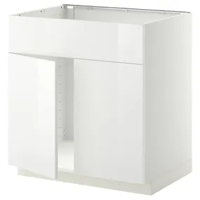 IKEA METOD МЕТОД, підлог шафа д / мийки / 2 двер / фрон пан, білий / РІНГХУЛЬТ білий, 80x60 см 094.630.53 фото