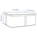 IKEA HEMMAFIXARE ХЕММАФІКСАРЕ, коробка для зберігання, тканина смугастий/білий/сірий, 34x51x19 см 905.039.21 фото thumb №7