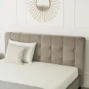 Кровать двуспальная бархатная MEBEL ELITE LINO Velvet, 160x200 см, Бежевый фото thumb №4