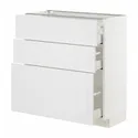 IKEA METOD МЕТОД / MAXIMERA МАКСИМЕРА, напольный шкаф с 3 ящиками, белый / Стенсунд белый, 80x37 см 194.095.17 фото thumb №1
