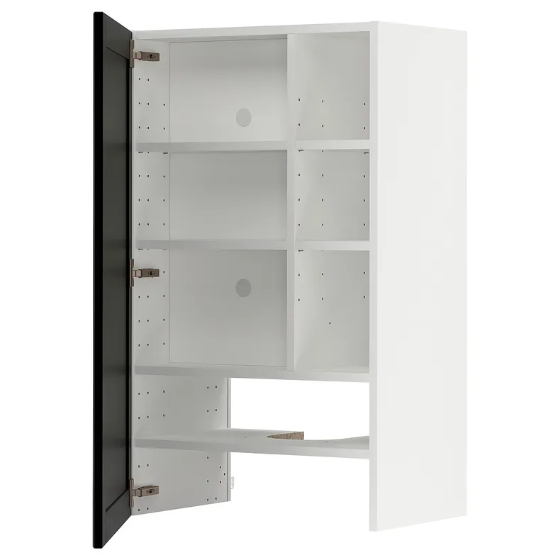 IKEA METOD МЕТОД, навесной шкаф д / вытяжки / полка / дверь, белый / Лерхиттан с черными пятнами, 60x100 см 095.042.18 фото №1