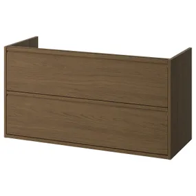 IKEA ÄNGSJÖN ЭНГШЁН, шкаф для раковины с ящиками, коричневая имитация дуб, 120x48x63 см 905.350.93 фото