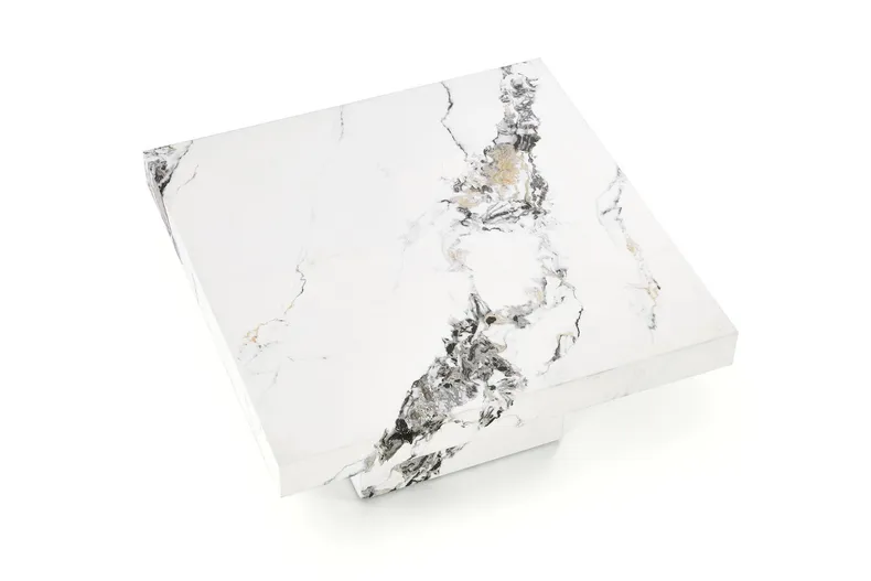 Журнальный столик HALMAR MONOLIT, 80x80 см, белый мрамор фото №8