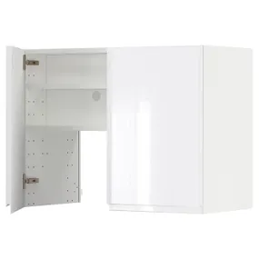 IKEA METOD МЕТОД, навесной шкаф д / вытяжки / полка / дверь, белый / Воксторп глянцевый / белый, 80x60 см 595.044.14 фото