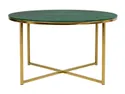 Стол круглый BRW Xana, 80х80 см, зеленый/золотой GREEN фото thumb №2
