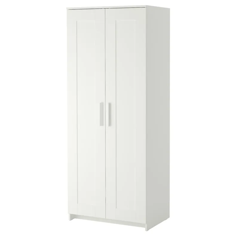 IKEA BRIMNES БРИМНЭС, шкаф платяной 2-дверный, белый, 78x190 см 404.004.78 фото №1