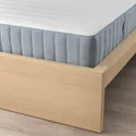 IKEA MALM МАЛЬМ, каркас кровати с матрасом, Шпон дуба, окрашенного в белый цвет, / древесина средней твердости валевог, 140x200 см 695.440.75 фото thumb №2