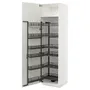 IKEA METOD МЕТОД, высокий шкаф с выдвижным модулем, белый / бодбинские сливки, 60x60x220 см 694.719.55 фото