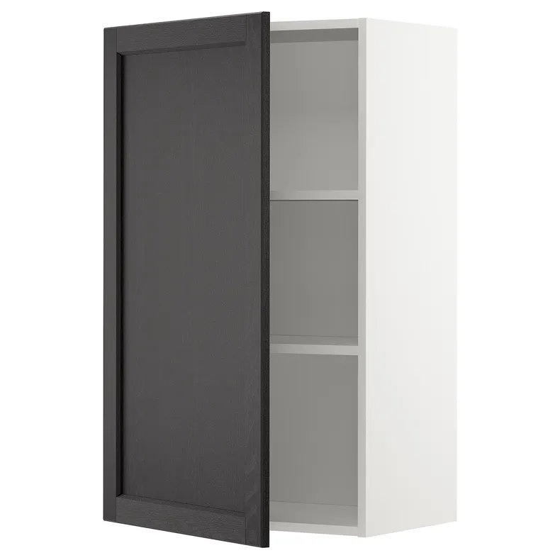 IKEA METOD МЕТОД, навесной шкаф с полками, белый / Лерхиттан с черными пятнами, 60x100 см 994.666.98 фото №1