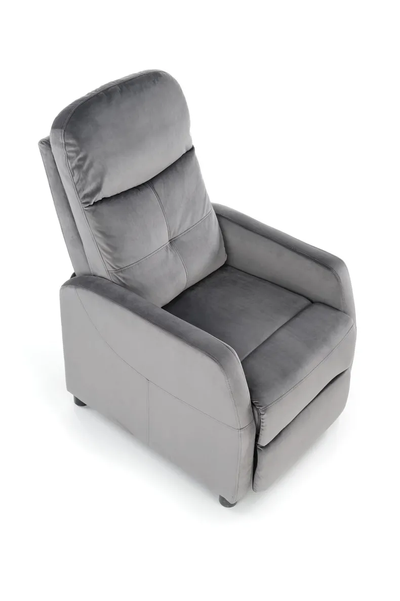 Кресло реклайнер мягкое раскладное HALMAR FELIPE 2, серый фото №3