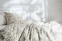 IKEA VÅRBRÄCKA ВОРБРЭККА, пододеяльник и наволочка, бежевый / белый, 150x200 / 50x60 см 804.126.10 фото thumb №4
